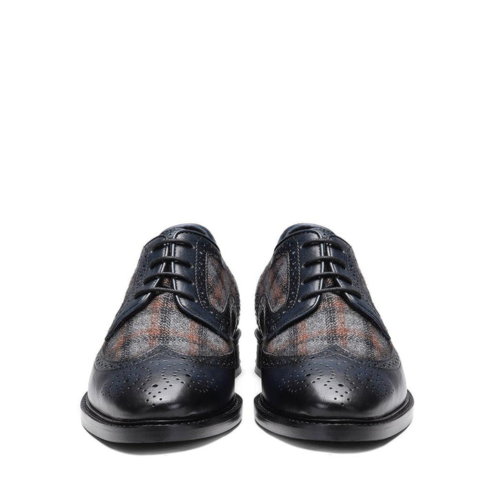 Saint Faustin Navy Leather Lace Up Brogue - SaintG UK