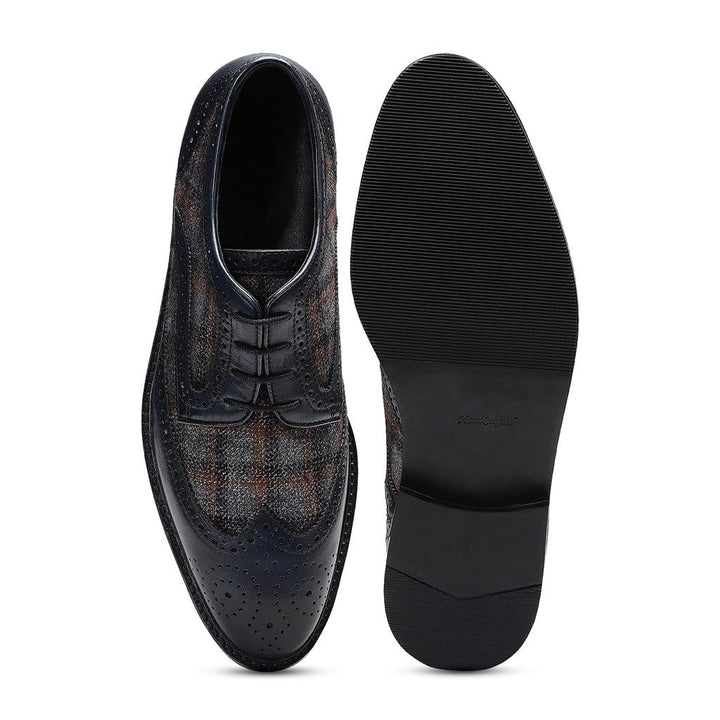Saint Faustin Navy Leather Lace Up Brogue - SaintG UK