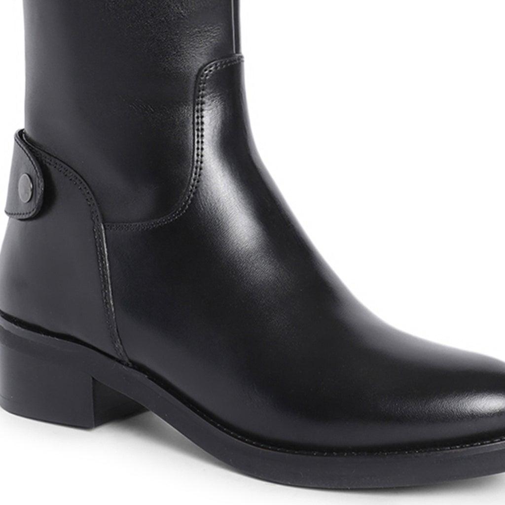 Saint Stella Black Leather Knee High Boots - SaintG UK