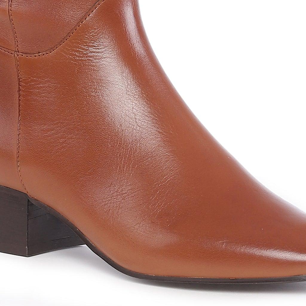 Saint Ivanna Tan Leather Knee High Boots - SaintG UK