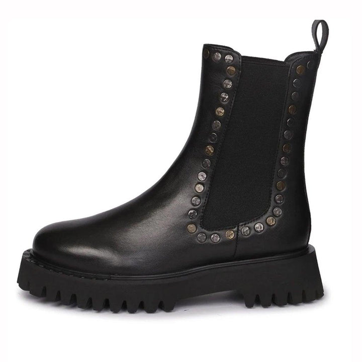 Saint Jessica Metal Studded High Ankle Leather Boots - SaintG UK