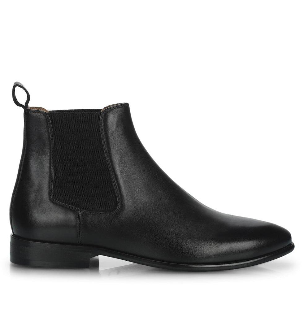 mens black dress boots uk Saint Lorenzo leather Chelsea boot Black / 40 White A-Line Satin Zip Featuring leather pull tab Size:11.5 US Men (10.5 UK/AU) In Stock Bestseller