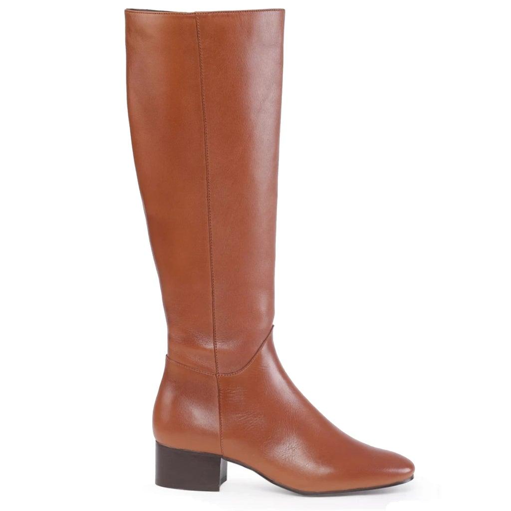 Saint Ivanna Tan Leather Knee High Boots - SaintG UK