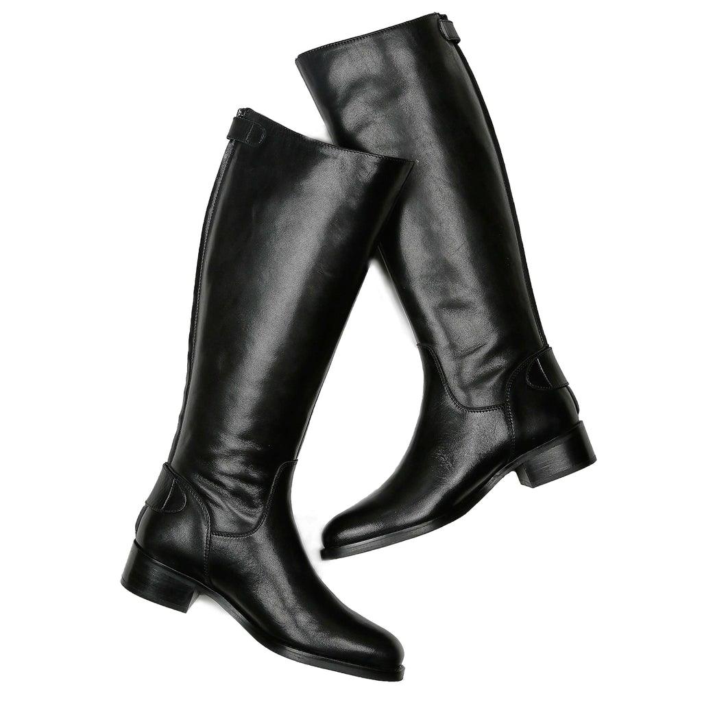 Saint Stella Black Leather Knee High Boots - SaintG UK