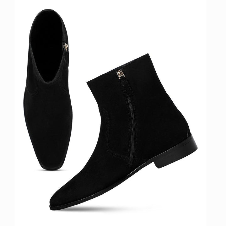 Saint Amorino Black Nubuck Leather Ankle Boots - SaintG UK