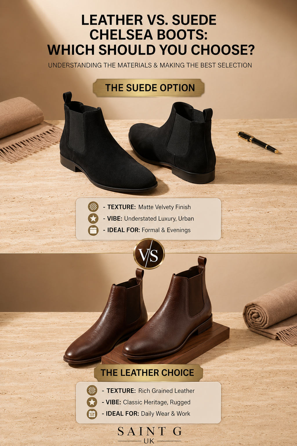 Leather vs Suede Chelsea Boots: Which Should You Choose?