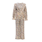 Saint Womens Ivory Floral  Printed Viscose Trouser