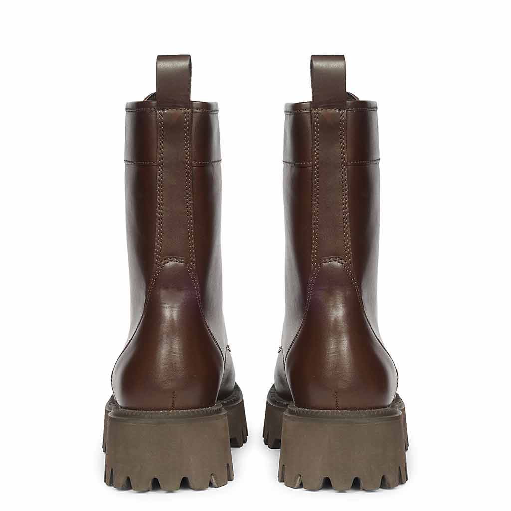 Saint Anastasia Brown Leather Lace Up High Ankle Boots