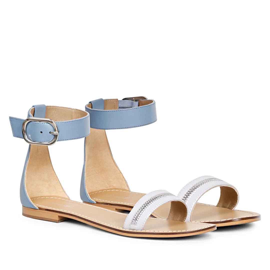 Saint Donelle Zip Decor Lilac Leather Sandals