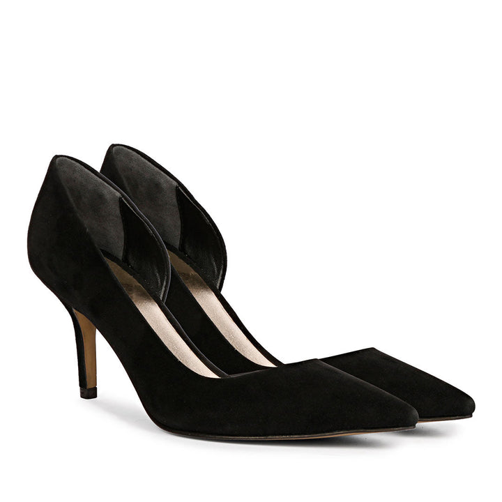 Saint Layla Black Suede Leather Pumps