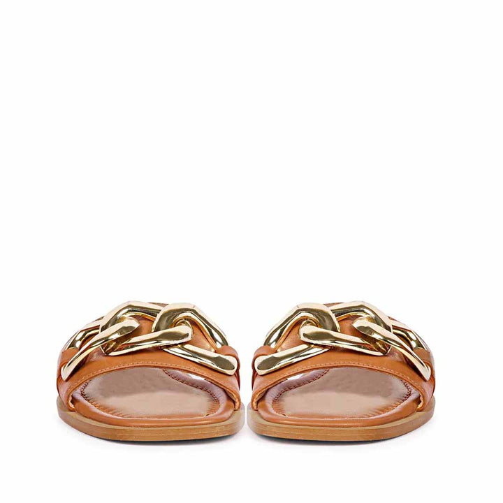 Saint Alexa Inter linked Gold Trim Cuoio Slip On