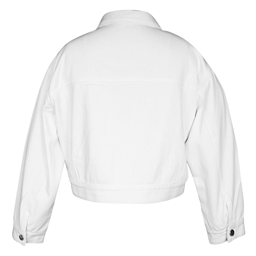 Saint Siena White Leather Women Collar Jackets