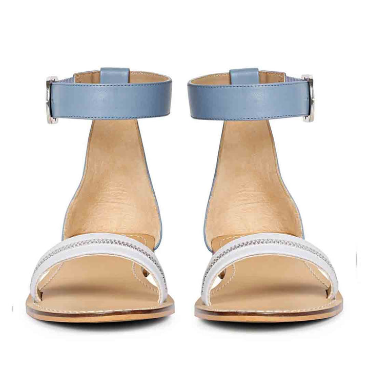 Saint Donelle Zip Decor Lilac Leather Sandals