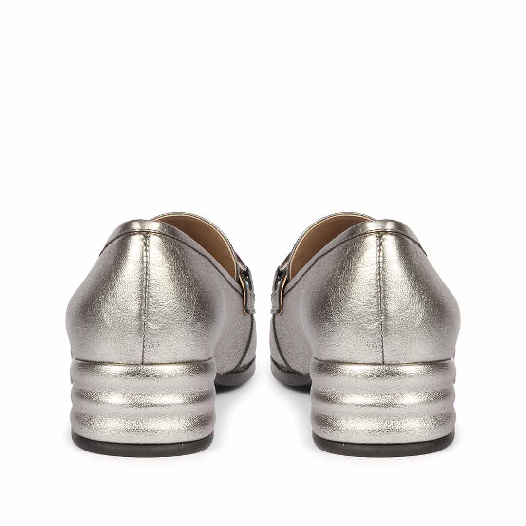 Saint Jenny Gunmetal Leather Handcrafted Moccasins