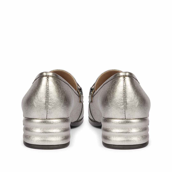 Saint Jenny Gunmetal Leather Handcrafted Moccasins