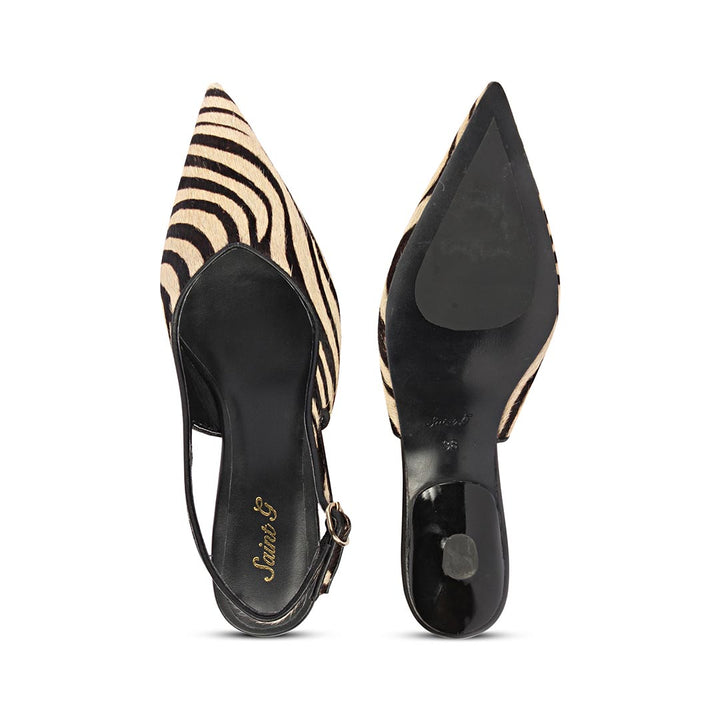 Saint Sloane Pony Black & White Leather Pumps