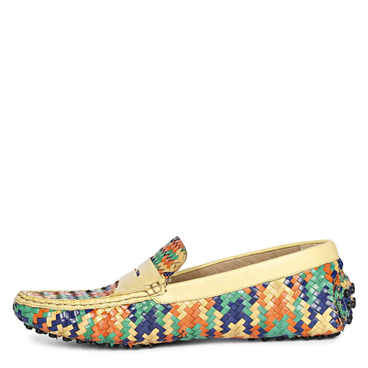 Saint Liana Tartan Multi Woven Leather Loafers