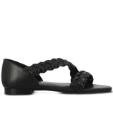 Saint Venciza Black Woven Leather Handcrafted Sandals