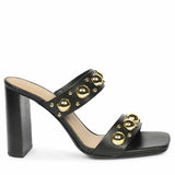 Saint Maelle Embellished Black Leather High Heels