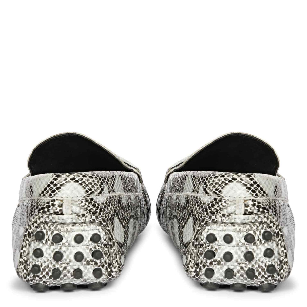 Saint Liana Black & Grey Woven Leather Loafers