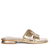 Saint Bria Sequin Metallic Gold Leather Flats