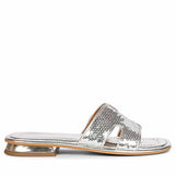 Saint Bria Sequin Silver Metallic Leather Flats