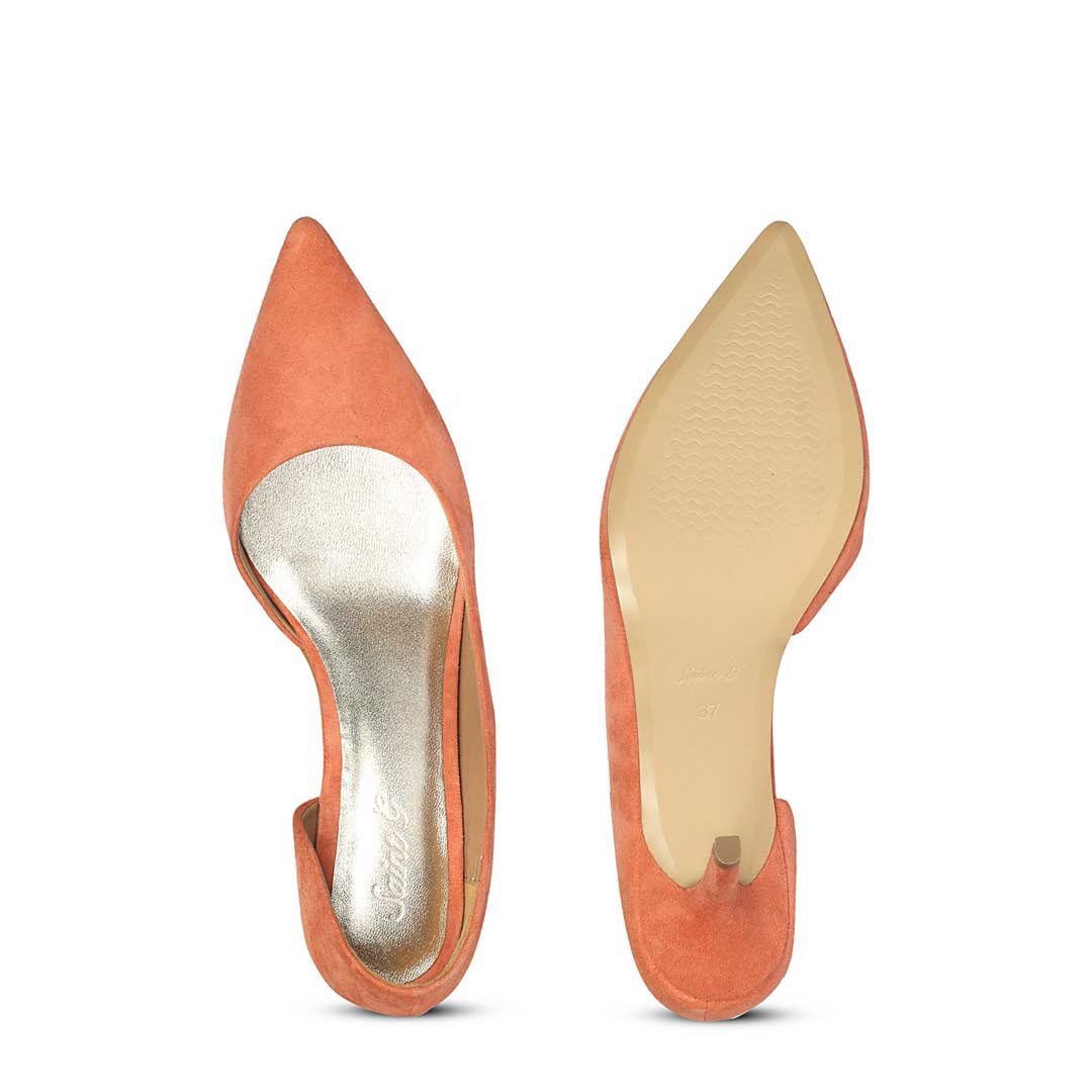 Saint Layla Orange Suede Leather Pumps