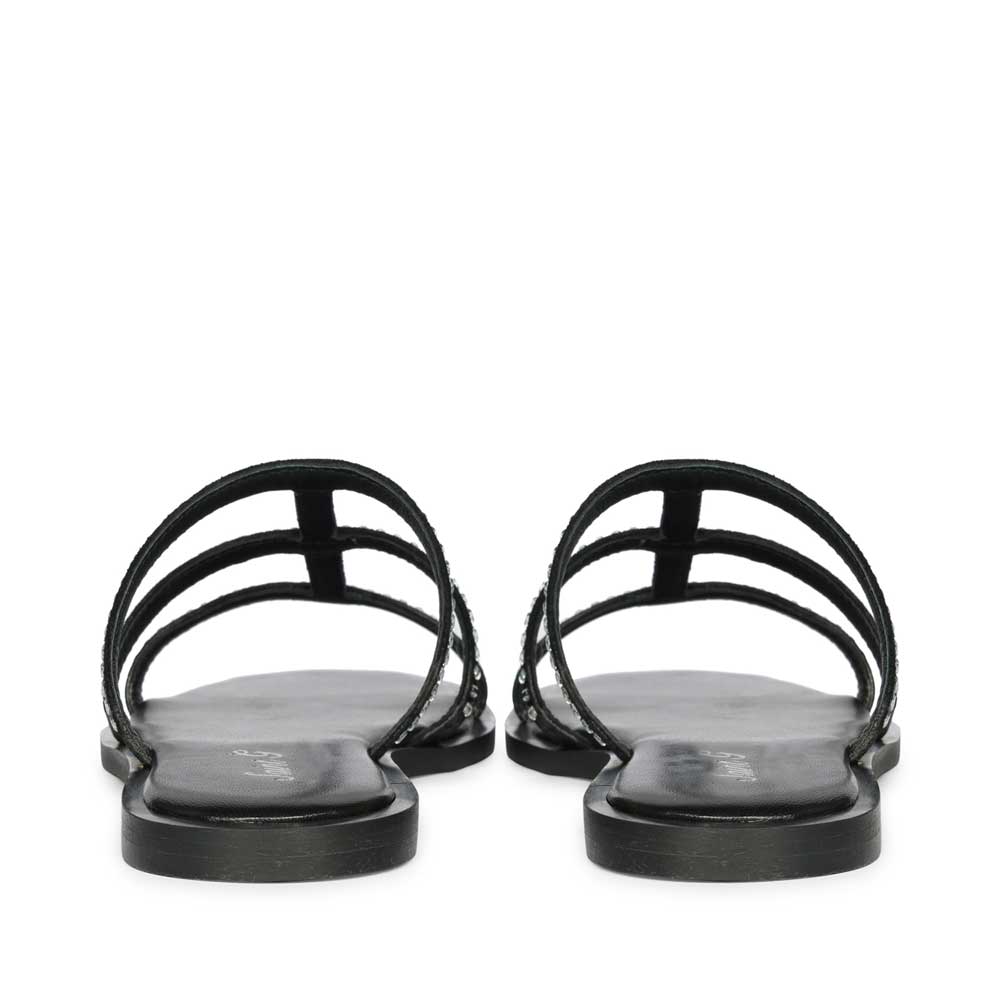 Saint Grady Strass-Embellished Black Leather Sandals