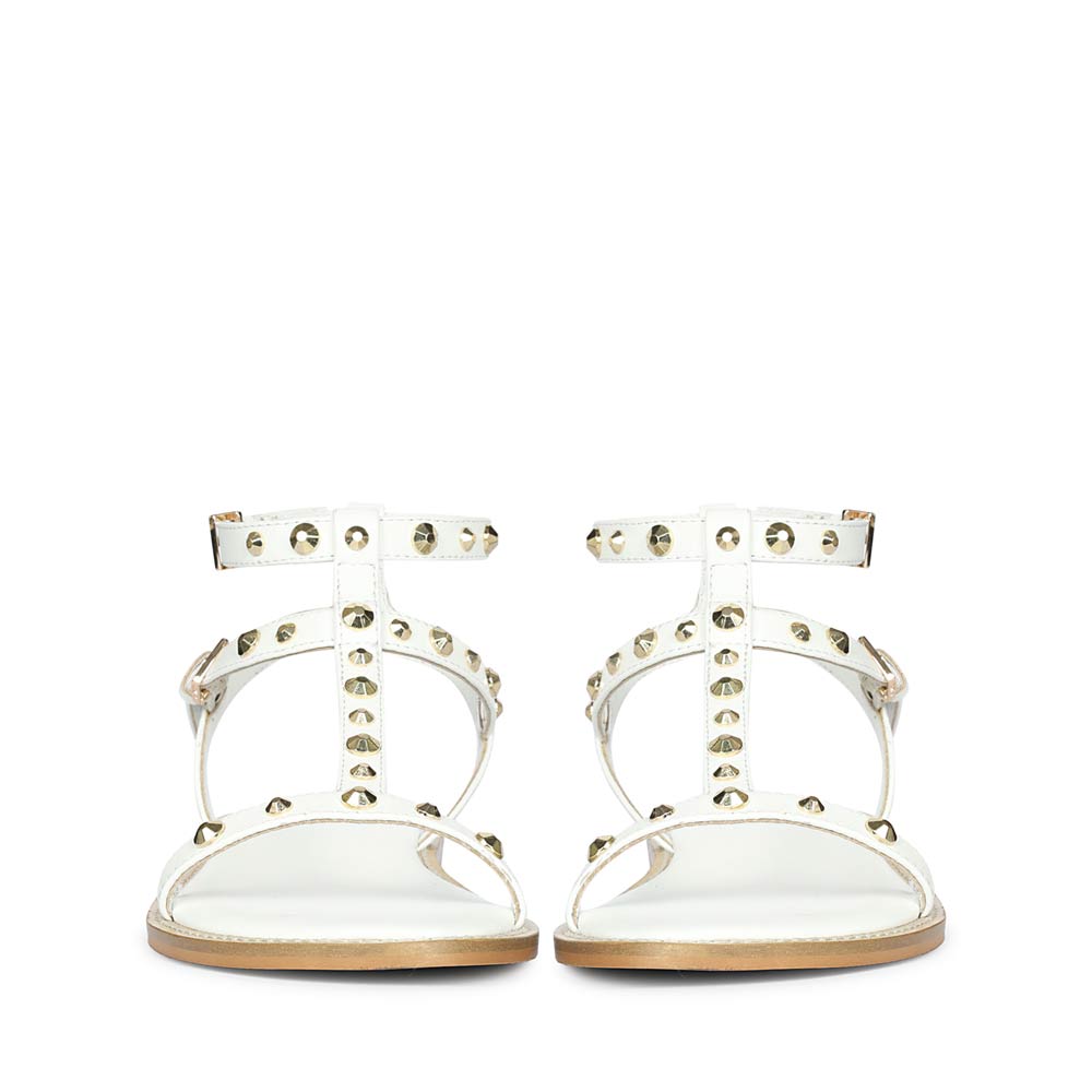 Women’s luxury white leather sandals