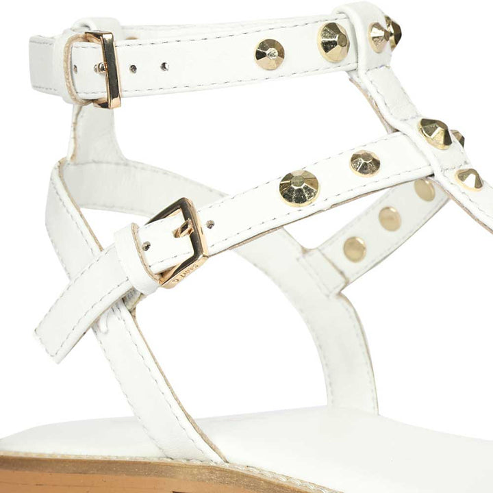Premium white leather sandals
