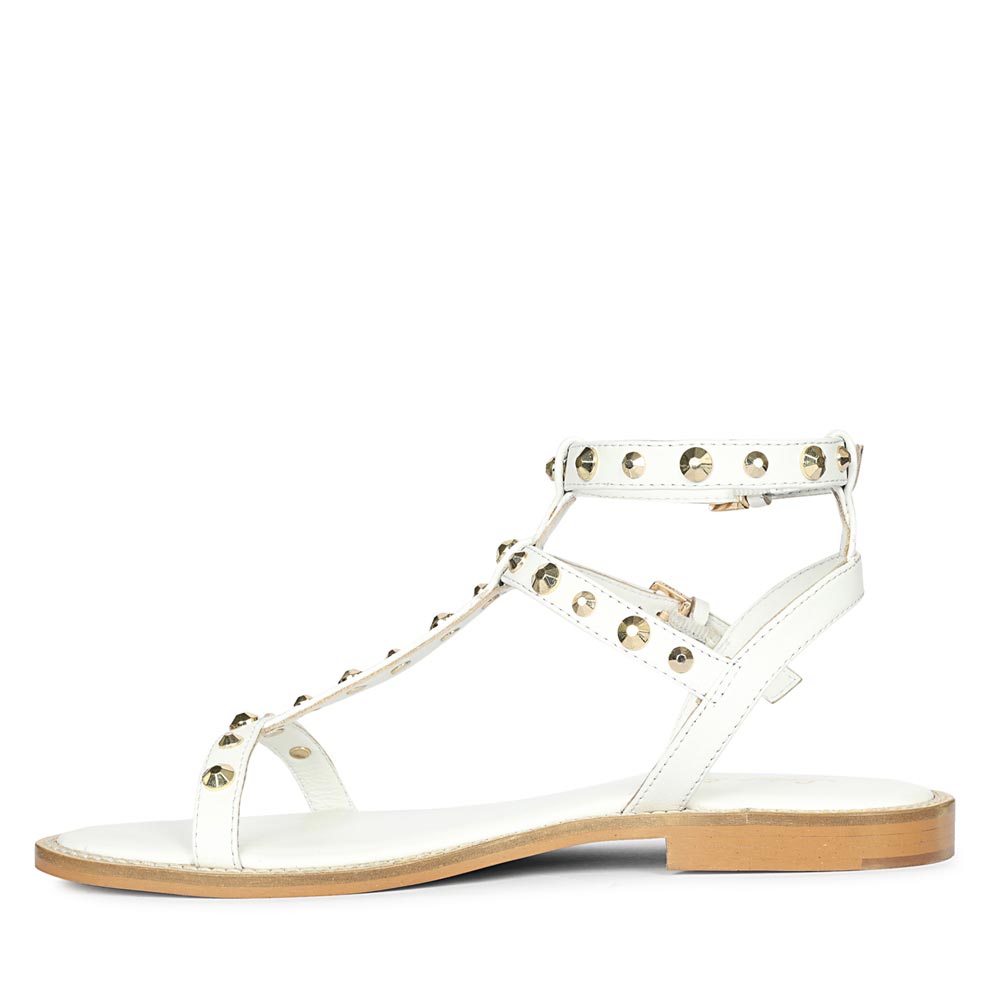 Designer studded leather sandals women