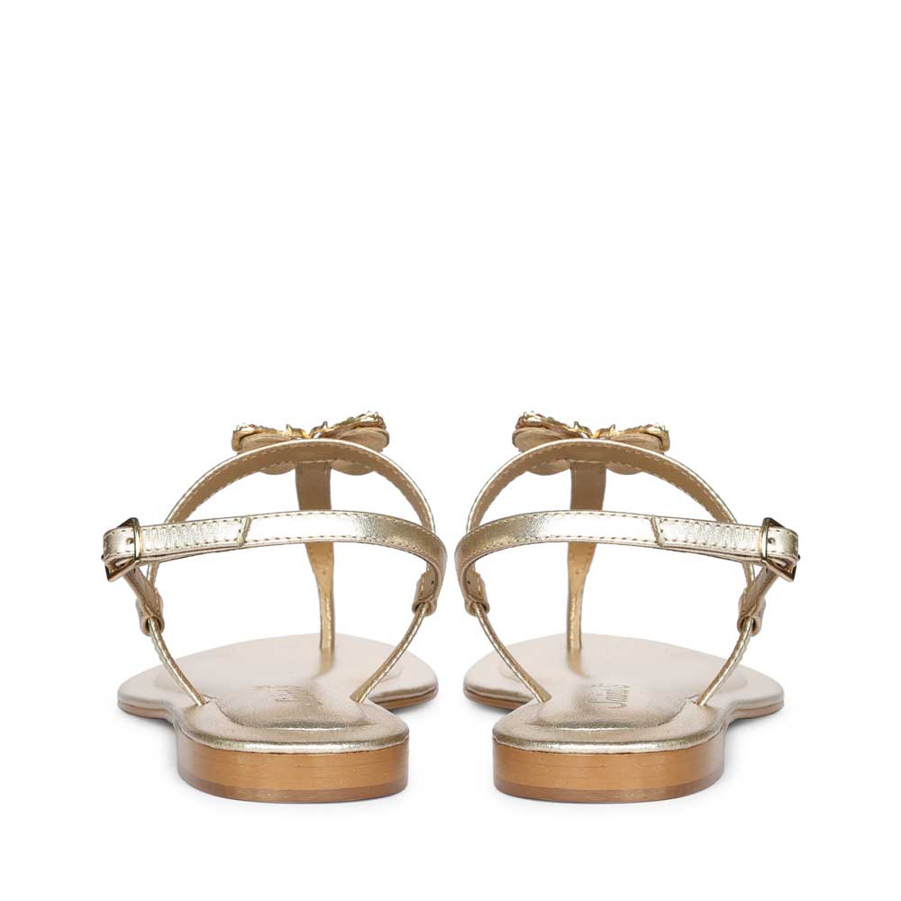 Saint Avril Butterfly Jeweled Platin Leather Sandals