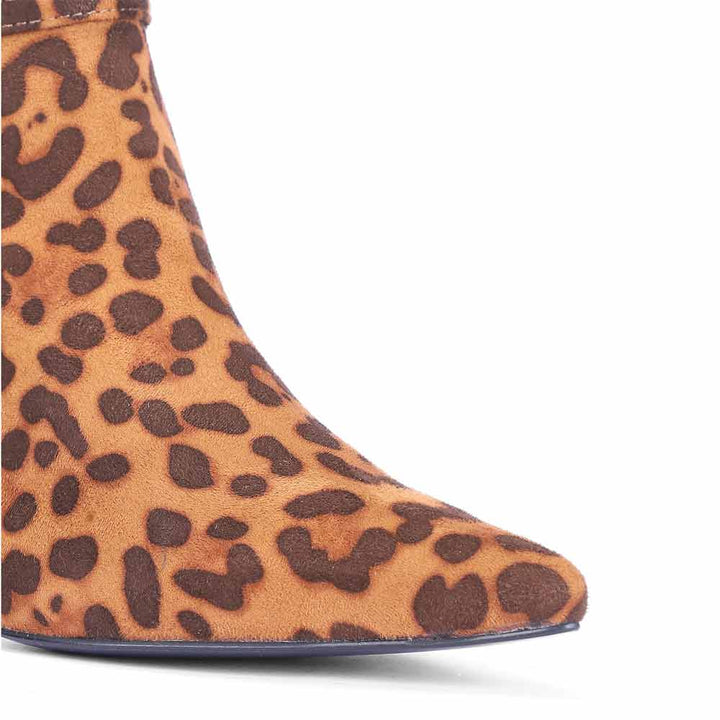 Saint Darcie Buckle Decor Leo Pony Nappa Ankle Boots