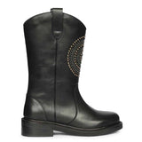 Saint Lilah Black Leather Long Boots