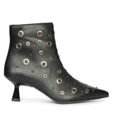 Saint Orla Multicolor Eyelet Black Leather Ankle Boots
