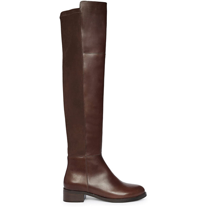 Saint Kayleigh Brown Leather Above The Knee Boots