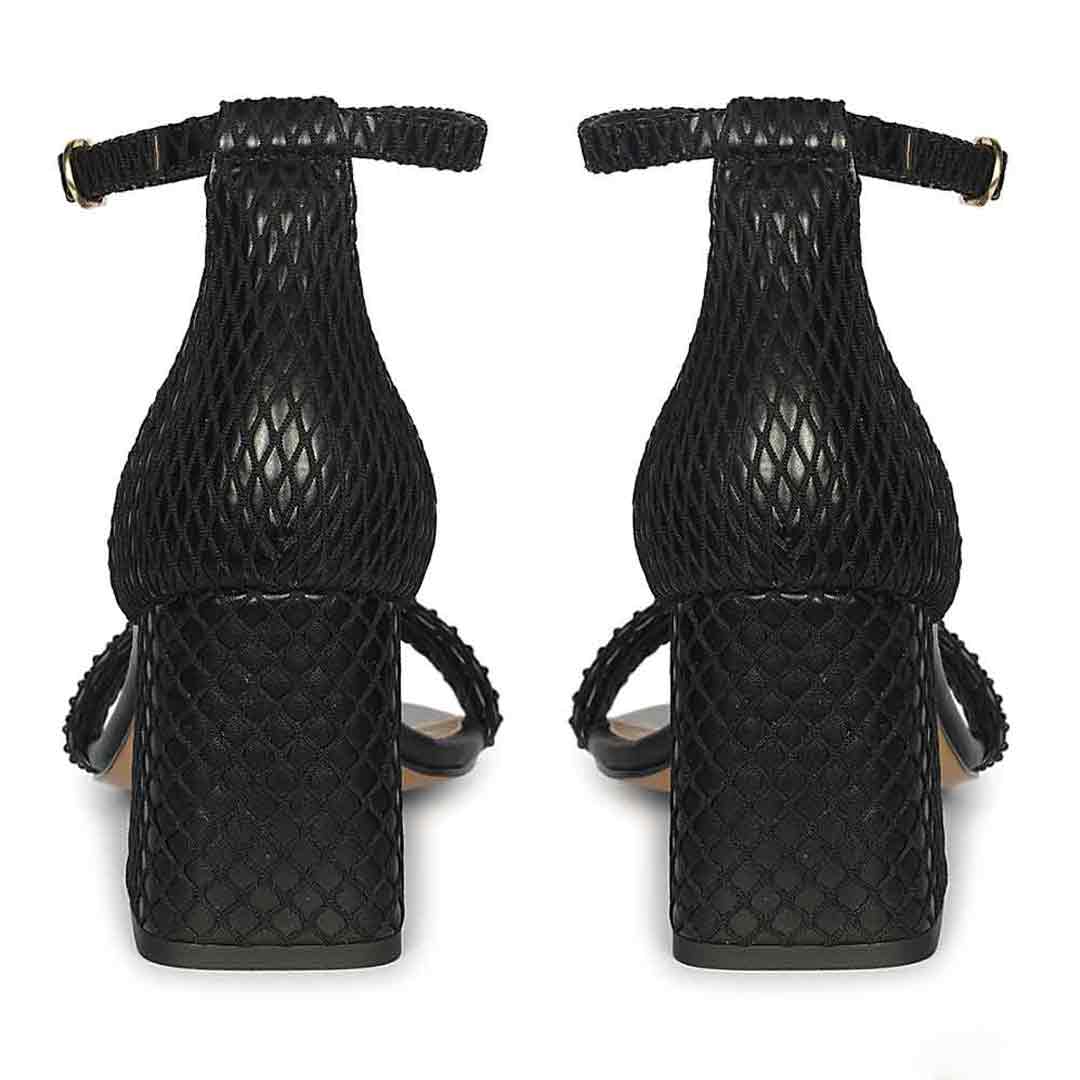 Saint Verona Black Vegan Leather Block Heels