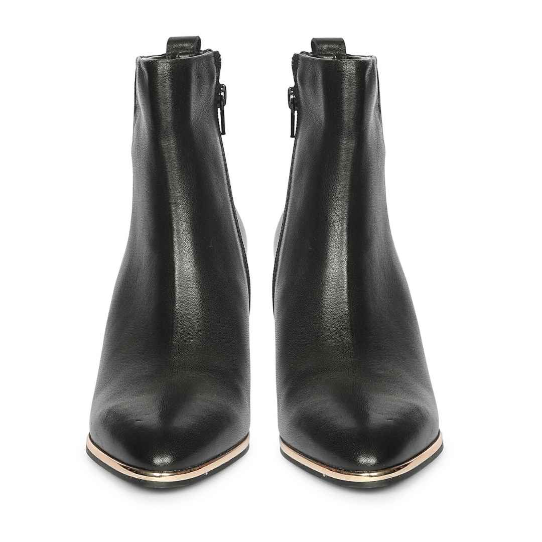 Saint Maelis Black Leather Wedge heel Ankle boots