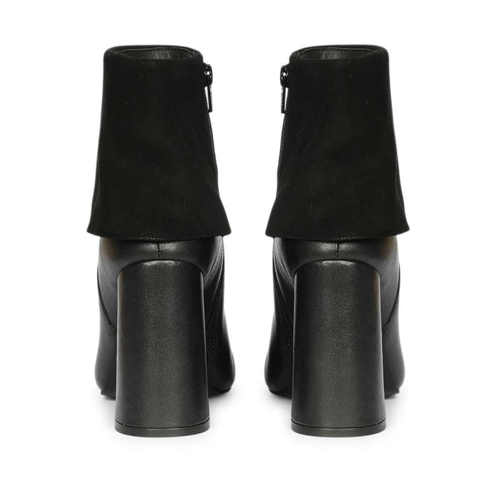Saint Quorra Black Leather Fold-Over Ankle Boots