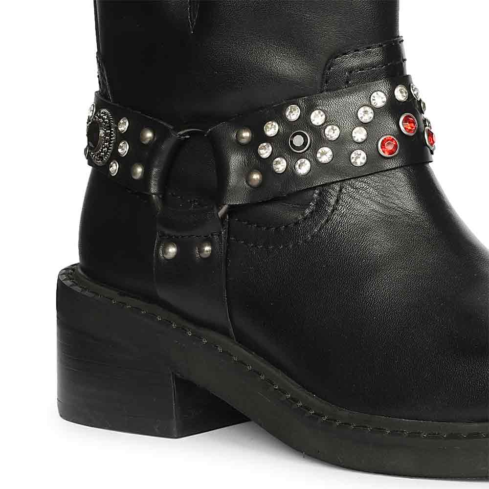 Saint Amada Multi Studs O-Ring Leather Ankle Boots