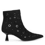 Saint Orla Black Suede Leather Eyelet Ankle Boots