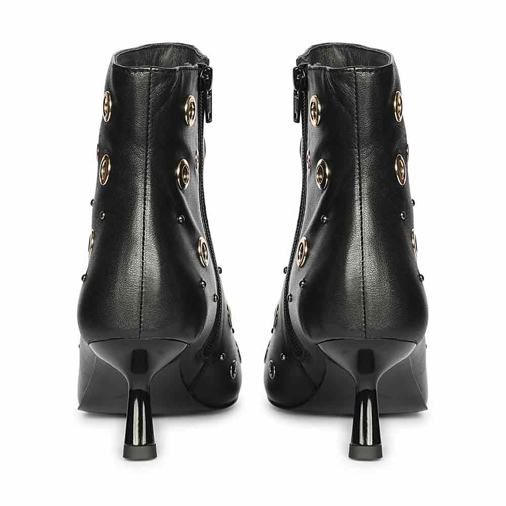 Saint Orla Multicolor Eyelet Black Leather Ankle Boots