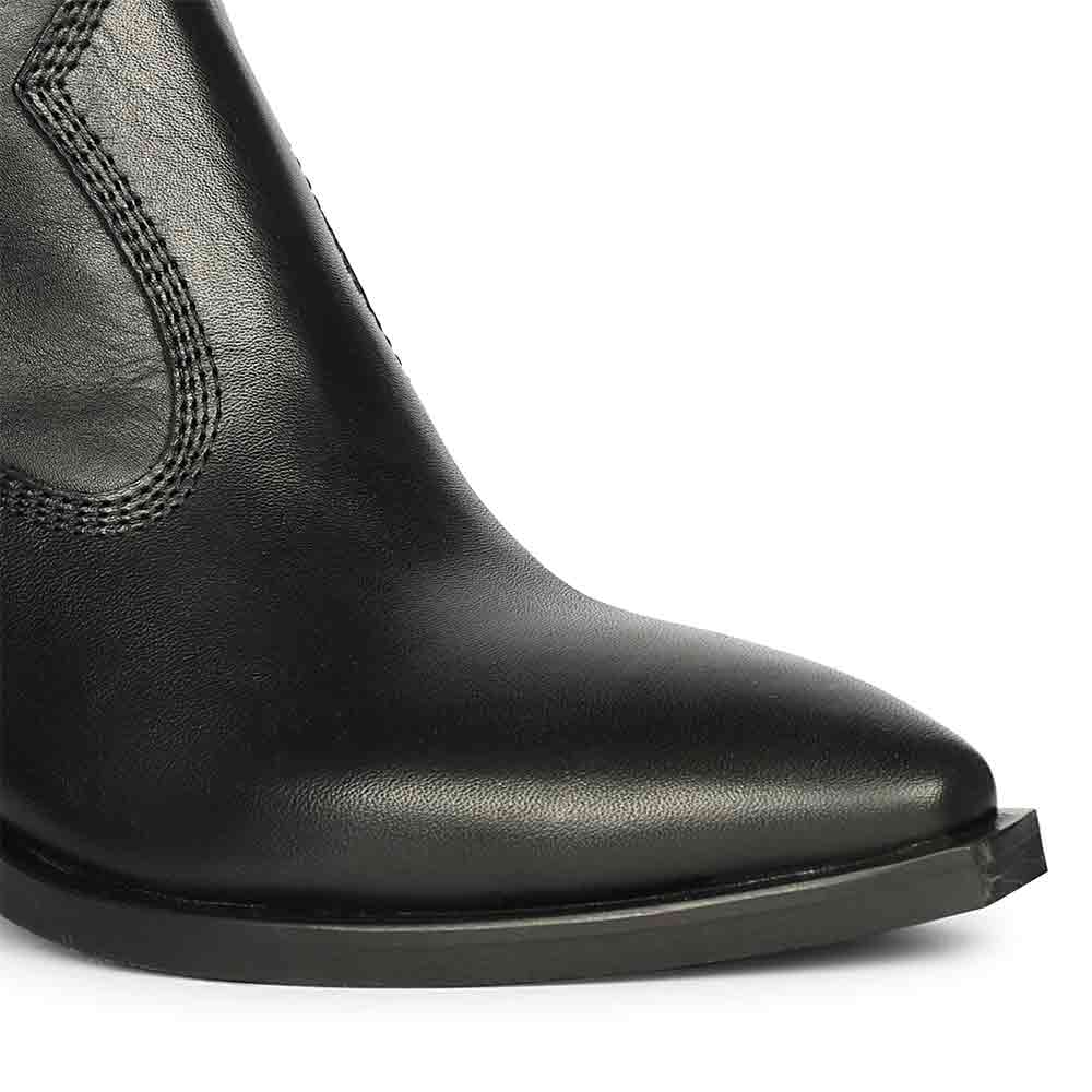 Saint Juana Handwoven Black Leather Ankle Boots