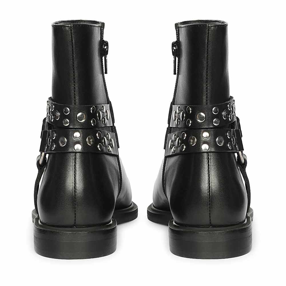 Saint Ardyn Metal Studs Black Leather Ankle Boots