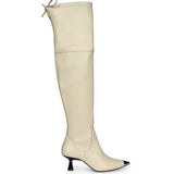 Saint Laurine Beige Stretch  Above The Knee Boots