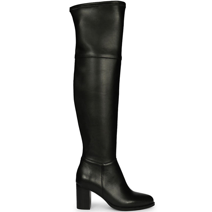 Saint Belinda Black Stretch Napa Thigh High Boots