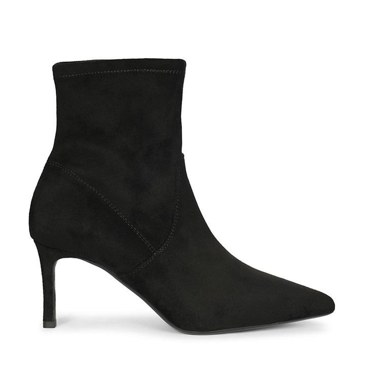 Saint Jemima Black Stretch Suede  Stiletto Ankle Boots