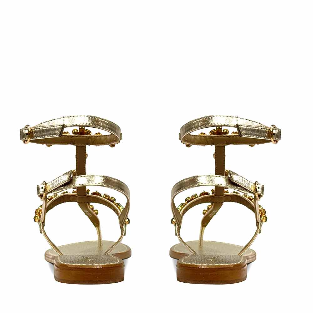 Stone embellished flat sandals