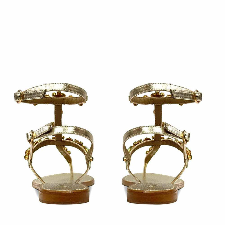 Stone embellished flat sandals