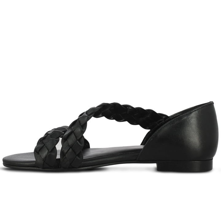 Saint Venciza Black Woven Leather Handcrafted Sandals